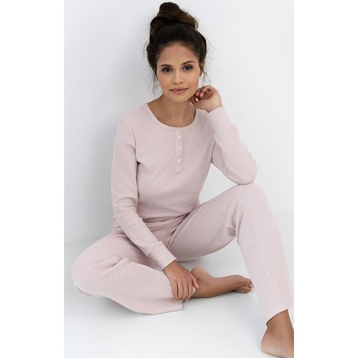 Sensis długa piżama damska bawełniana Arlette, Kolor brudny róż, Rozmiar S, SENSIS ze sklepu Intymna w kategorii Piżamy damskie - zdjęcie 186121808