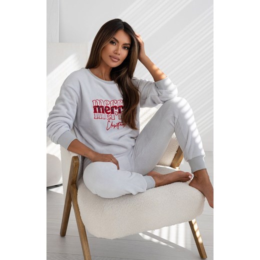 Sensis piżama damska świąteczna polarowa ciepła Graciana Christmas, Kolor szary-wzór, Rozmiar M, SENSIS ze sklepu Intymna w kategorii Piżamy damskie - zdjęcie 186121816