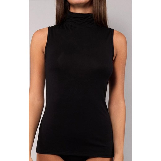 Bluzka z golfem bez rękawów czarna Today 6006, Kolor czarny, Rozmiar S, Sielei ze sklepu Intymna w kategorii Body damskie - zdjęcie 186121846