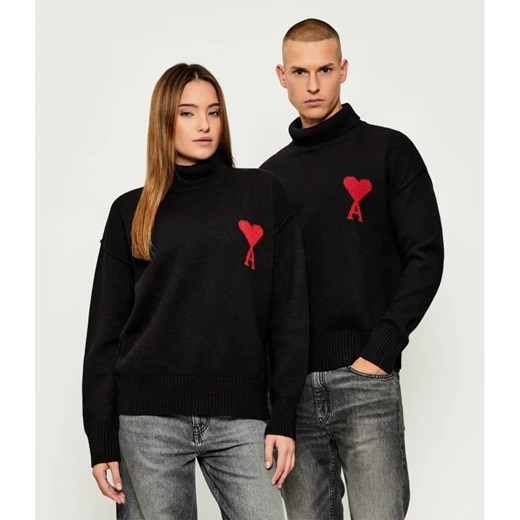 AMI Paris Wełniany golf | Relaxed fit ze sklepu Gomez Fashion Store w kategorii Swetry damskie - zdjęcie 186122435