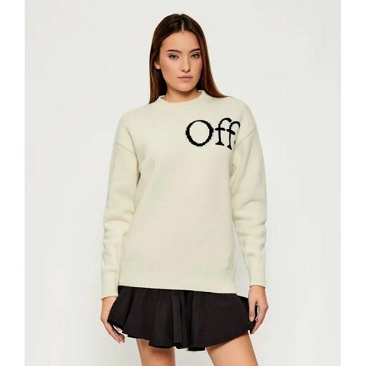 OFF-WHITE Wełniany sweter | Loose fit ze sklepu Gomez Fashion Store w kategorii Swetry damskie - zdjęcie 186124718