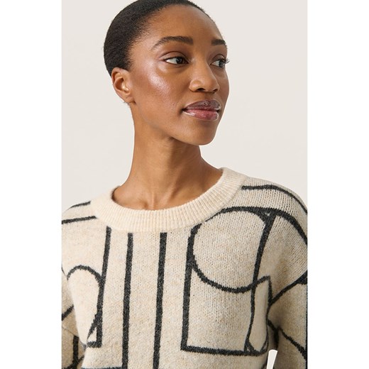 Soaked in Luxury Sweter w kolorze beżowo-antracytowym Soaked In Luxury XL promocja Limango Polska