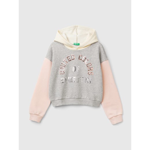 Benetton Bluza w kolorze szaro-jasnoróżowo-kremowym ze sklepu Limango Polska w kategorii Bluzy dziewczęce - zdjęcie 186124865