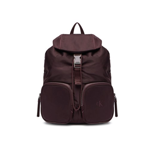 Plecak Calvin Klein Pocket Nylon Flap Backpack LV04F3133G Bordowy ze sklepu eobuwie.pl w kategorii Plecaki - zdjęcie 186124968