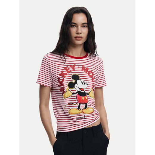 Desigual T-Shirt Mickey 25SWTKAI Czerwony Regular Fit ze sklepu MODIVO w kategorii Bluzki damskie - zdjęcie 186125117