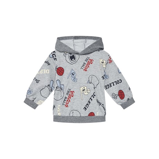 United Colors Of Benetton Bluza 3X7YG2017 Szary Relaxed Fit ze sklepu MODIVO w kategorii Bluzy chłopięce - zdjęcie 186125129