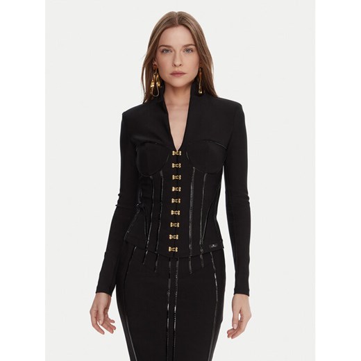 Elisabetta Franchi Marynarka GI-182-57E2-V590 Czarny Slim Fit ze sklepu MODIVO w kategorii Marynarki damskie - zdjęcie 186125155