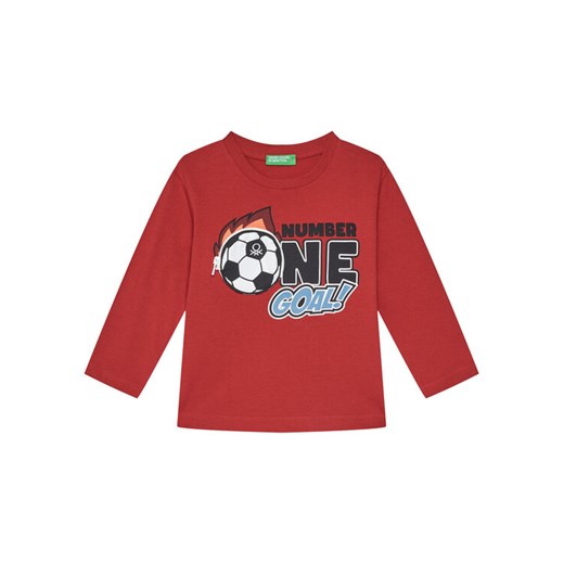 United Colors Of Benetton Bluzka 3I1XG10KQ Czerwony Regular Fit ze sklepu MODIVO w kategorii T-shirty chłopięce - zdjęcie 186125165