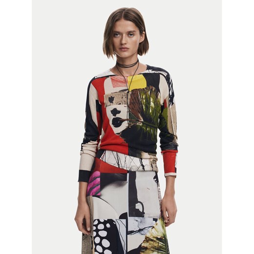 Desigual Sweter Collagelacro 25SWJF27 Kolorowy Regular Fit ze sklepu MODIVO w kategorii Swetry damskie - zdjęcie 186125187