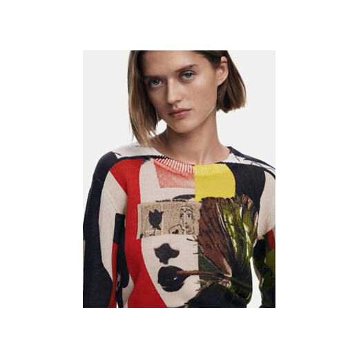 Desigual Sweter Collagelacro 25SWJF27 Kolorowy Regular Fit Desigual XL MODIVO