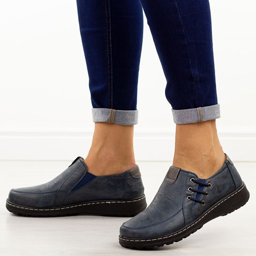 Granatowe półbuty damskie Potocki 90353 ze sklepu suzana.pl w kategorii Półbuty damskie - zdjęcie 186125875