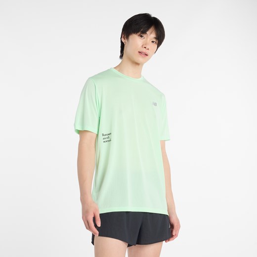 Koszulka męska New Balance MT53216LBN – zielona ze sklepu New Balance Poland w kategorii T-shirty męskie - zdjęcie 186126067