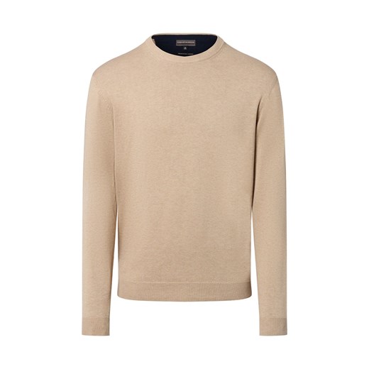 Finshley & Harding Sweter z dodatkiem kaszmiru Mężczyźni drobna dzianina beżowy Finshley & Harding L okazja vangraaf