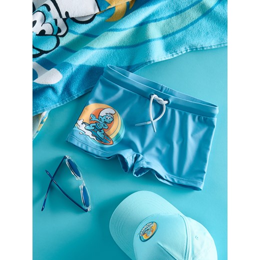 Reserved - Szorty kąpielowe Smerfy - jasnoniebieski Reserved 86/92 (1-2 lata) okazja Reserved