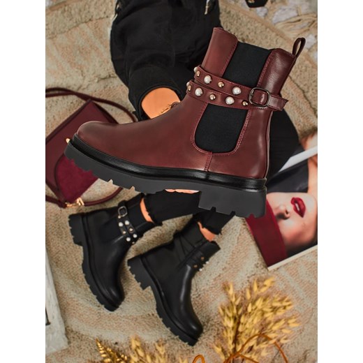 Wyższe botki damskie eko skórzane Pearl Mist ze sklepu royalfashion.pl w kategorii Botki - zdjęcie 186127085