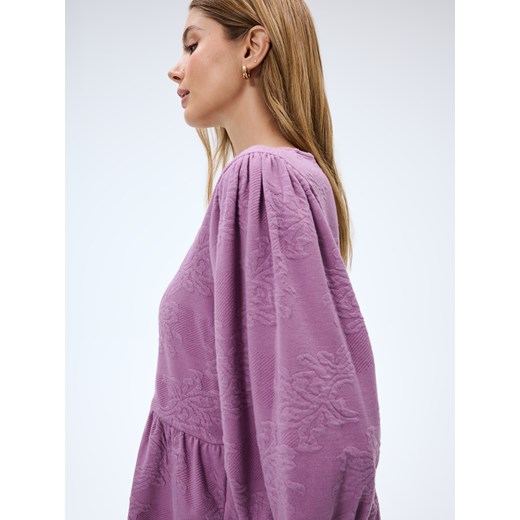 Mohito - Różowa bluzka z bufiastym rękawem - fioletowy Mohito XXL Mohito