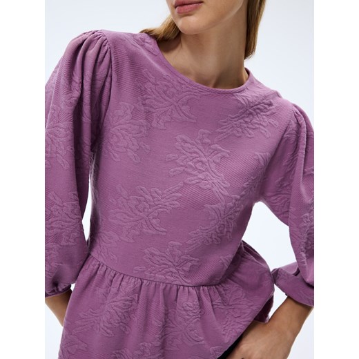 Mohito - Różowa bluzka z bufiastym rękawem - fioletowy Mohito XL Mohito