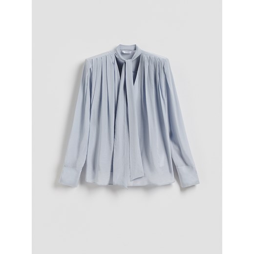 Reserved - Bluzka z wiązaniem - jasnoszary ze sklepu Reserved w kategorii Bluzki damskie - zdjęcie 186127617