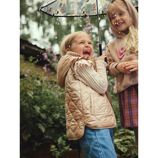 Reserved - Pikowana kamizelka z kapturem - beżowy ze sklepu Reserved w kategorii Kamizelki dziewczęce - zdjęcie 186127687