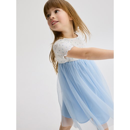 Reserved - Sukienka z tiulowym dołem - jasnoniebieski Reserved 92 (1 wyprzedaż Reserved