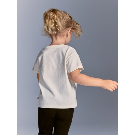 Reserved - T-shirt ze świecącym nadrukiem - złamana biel Reserved 98 (2-3 lata) Reserved