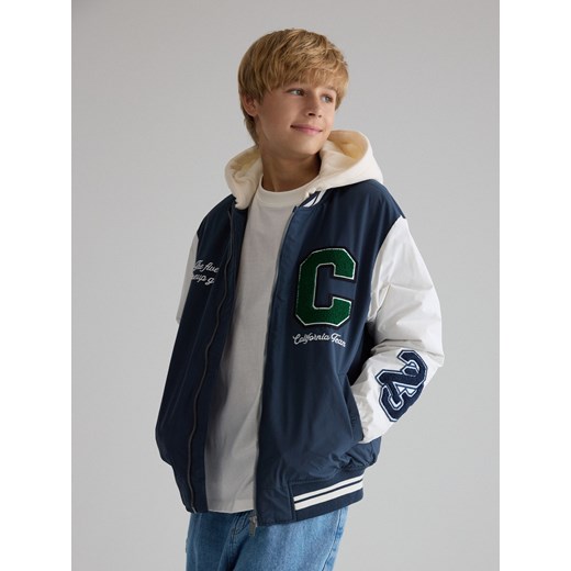 Reserved - Kurtka bomber oversize - granatowy ze sklepu Reserved w kategorii Kurtki chłopięce - zdjęcie 186128858