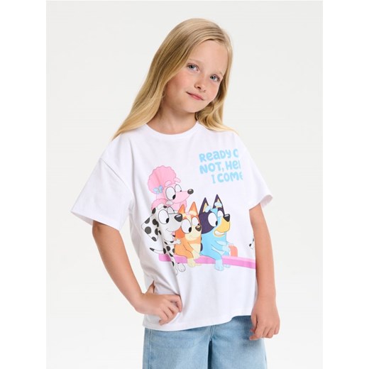Sinsay - Koszulka z krótkim rękawem Bluey - biały ze sklepu Sinsay w kategorii Bluzki dziewczęce - zdjęcie 186130145