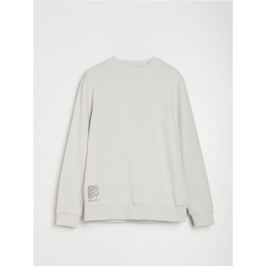 Sinsay - Bluza crewneck z napisem - kremowy ze sklepu Sinsay w kategorii Bluzy męskie - zdjęcie 186130238