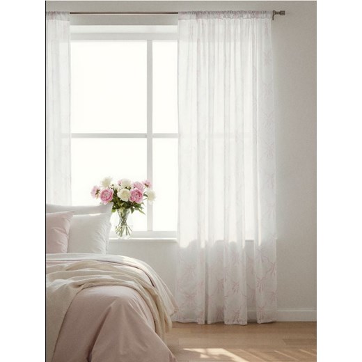 Sinsay - Firana ze wzorem w kokardki - różowy - id: 778FB-03X - marki Sinsay - 186130307 Sinsay - Firana ze wzorem w kokardki - różowy ze sklepu Sinsay w kategorii Pokój dziecięcy - zdjęcie 186130307