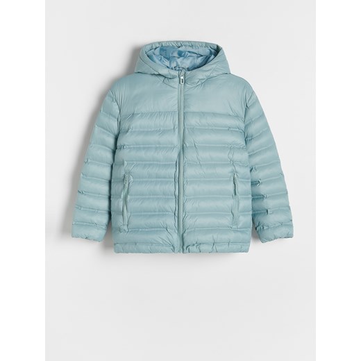 Reserved - Pikowana kurtka z kapturem - jasnoniebieski ze sklepu Reserved w kategorii Kurtki chłopięce - zdjęcie 186131897