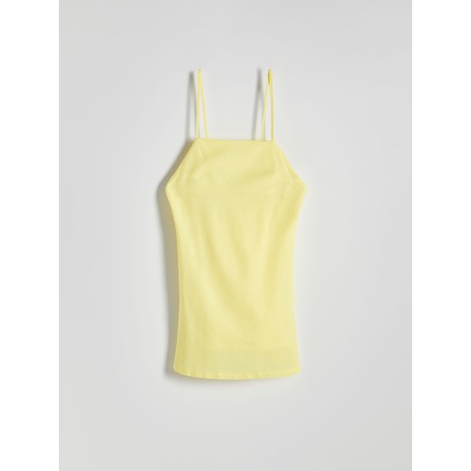 Reserved - Sukienka mini z lnem - żółty ze sklepu Reserved w kategorii Sukienki - zdjęcie 186132018