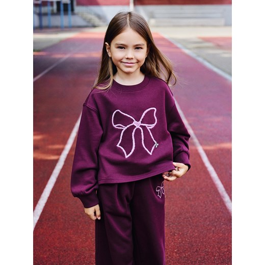 Reserved - Dresowy set z haftem - bordowy ze sklepu Reserved w kategorii Komplety dziewczęce - zdjęcie 186132089