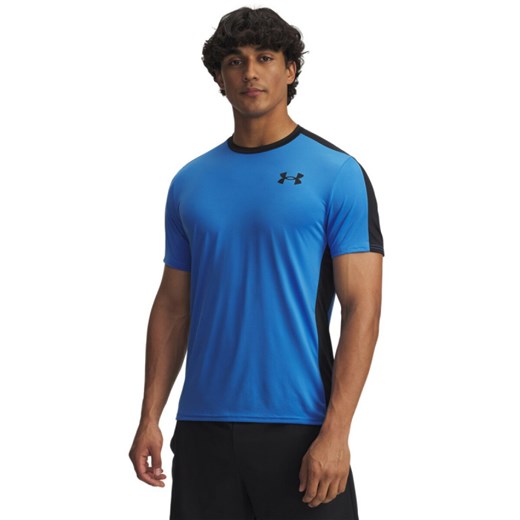 Męska koszulka treningowa Under Armour HeatGear Wordmark - niebieska ze sklepu Sportstylestory.com w kategorii T-shirty męskie - zdjęcie 186132469