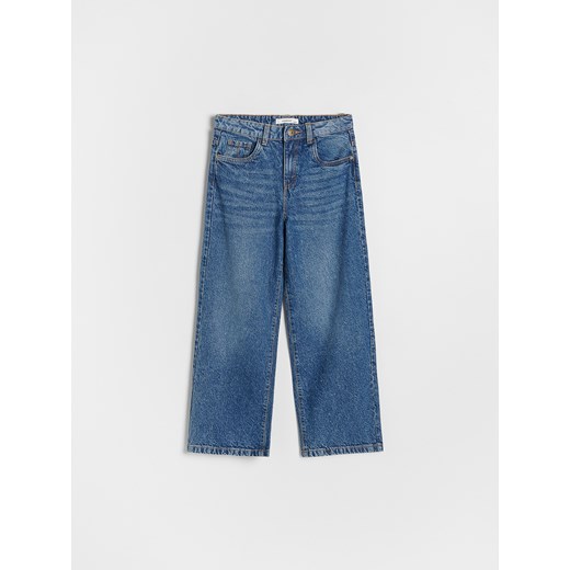 Reserved - Jeansy wide leg z wysokim stanem - niebieski ze sklepu Reserved w kategorii Spodnie dziewczęce - zdjęcie 186135419