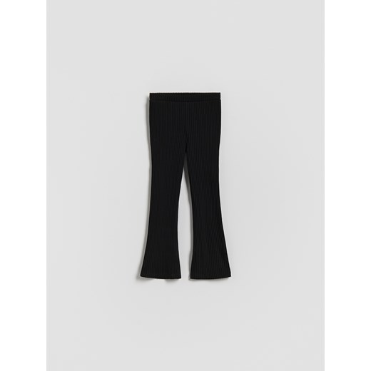 Reserved - Prążkowane spodnie flare - czarny ze sklepu Reserved w kategorii Spodnie dziewczęce - zdjęcie 186135577