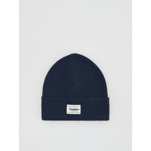 Reserved - Dzianinowa czapka z naszywką - ciemnoszary ze sklepu Reserved w kategorii Czapki dziecięce - zdjęcie 186135586