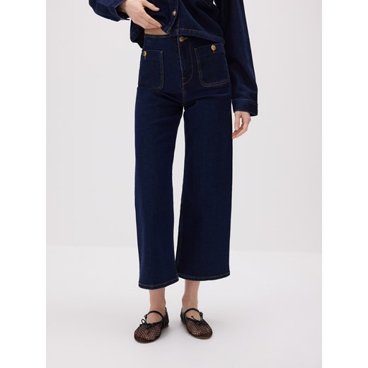 Reserved - Jeansy culotte - granatowy Reserved 36 okazja Reserved