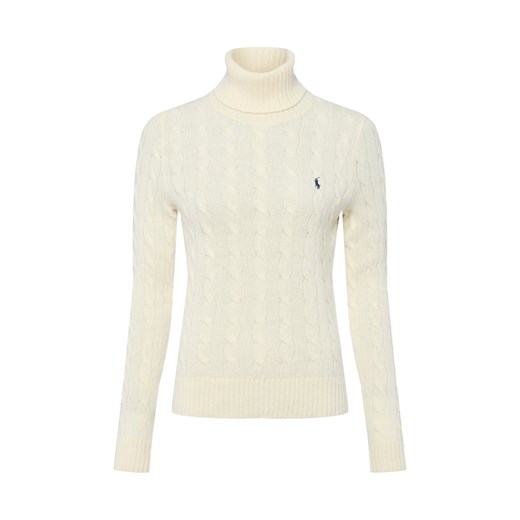 Polo Ralph Lauren Wełniany sweter damski z zawartością kaszmiru Kobiety Kaszmir écru jednolity ze sklepu vangraaf w kategorii Swetry damskie - zdjęcie 186137847