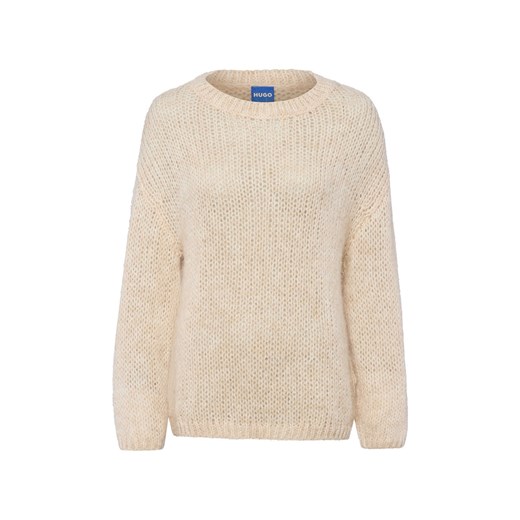 HUGO BLUE Damski sweter z dzianiny z zawartością alpaki - Slookina Kobiety beżowy marmurkowy ze sklepu vangraaf w kategorii Swetry damskie - zdjęcie 186137858