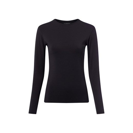 brookshire Damska koszulka z długim rękawem Kobiety Sztuczne włókno czarny jednolity ze sklepu vangraaf w kategorii Bluzki damskie - zdjęcie 186137868