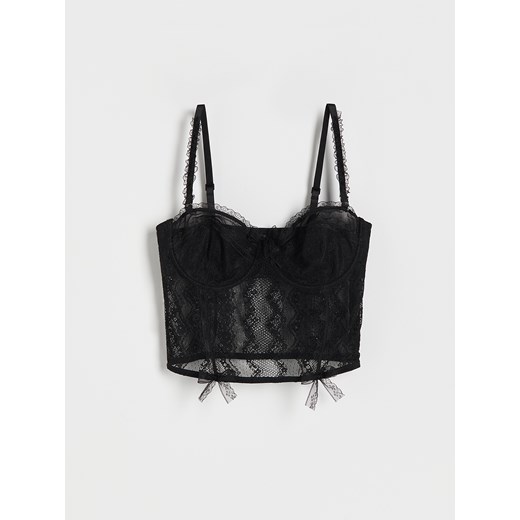 Reserved - Koronkowy gorset - czarny Reserved M wyprzedaż Reserved