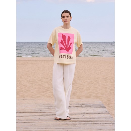 Reserved - Luźne spodnie z łańcuszkiem - złamana biel ze sklepu Reserved w kategorii Spodnie damskie - zdjęcie 186139079