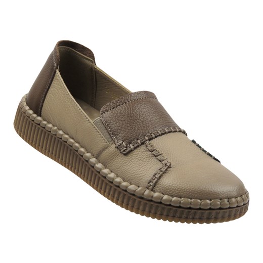 Wsuwane półbuty damskie beżowe Cambell 25-15300 ze sklepu ulubioneobuwie w kategorii Półbuty damskie - zdjęcie 186139237