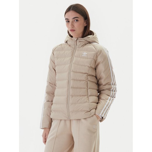 adidas Kurtka przejściowa adicolor JX2940 Beżowy Slim Fit ze sklepu MODIVO w kategorii Kurtki damskie - zdjęcie 186140817