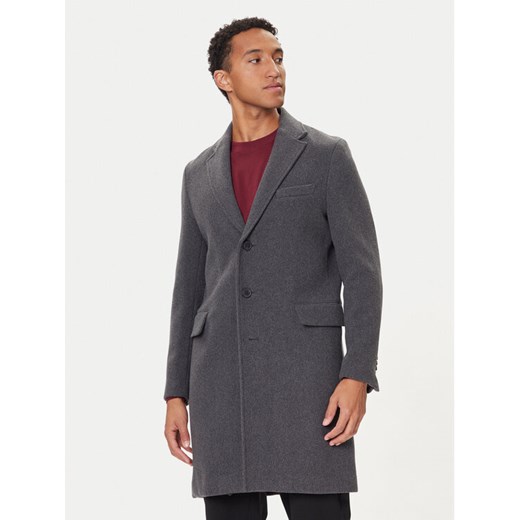 United Colors Of Benetton Płaszcz wełniany 2X59UN05M Szary Regular Fit ze sklepu MODIVO w kategorii Płaszcze męskie - zdjęcie 186140825