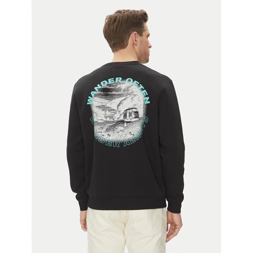 Hunter Bluza May HARM0058251 Czarny Relaxed Fit ze sklepu MODIVO w kategorii Bluzy męskie - zdjęcie 186140866