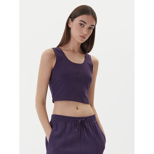 adidas Top Essentials Small Logo KB7127 Fioletowy Slim Fit ze sklepu MODIVO w kategorii Bluzki damskie - zdjęcie 186140867