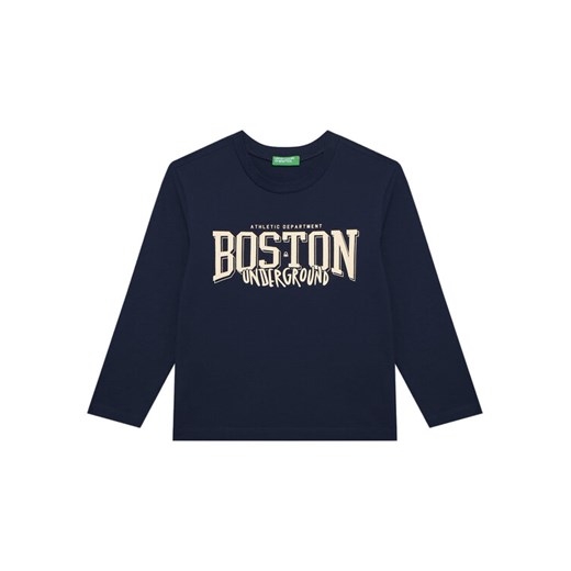 United Colors Of Benetton Bluzka 3JERC10QO Granatowy Regular Fit ze sklepu MODIVO w kategorii T-shirty chłopięce - zdjęcie 186140877