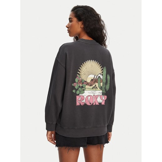 Roxy Bluza ERJFT04997 Czarny Relaxed Fit ze sklepu MODIVO w kategorii Bluzy damskie - zdjęcie 186140905