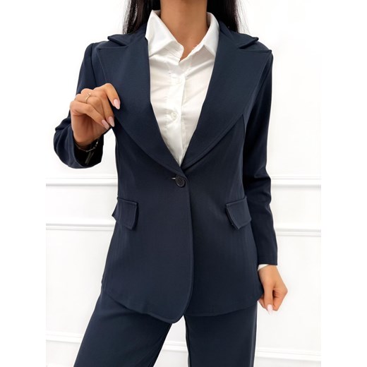 Granatowa Marynarka w Jodełkę Modnakiecka.pl 42 ModnaKiecka.pl